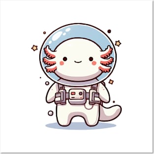 cute astronaut axolotl Posters and Art